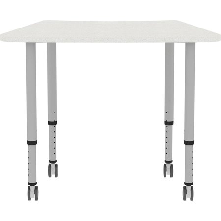 Lorell Trapezoid Lorell Height-adjustable Trapezoid Table, 23.62 W, 48 L, 33.62 H, Laminate Top, Grey 69583